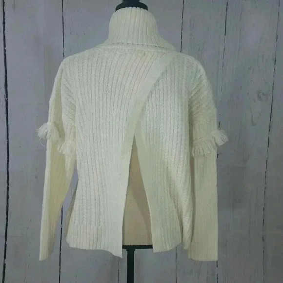 Artisan NY Split Back Fringe Turtleneck Sweater - Picture 4 of 6